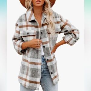 Flannel plaid shacket/jacket size small. Never worn!